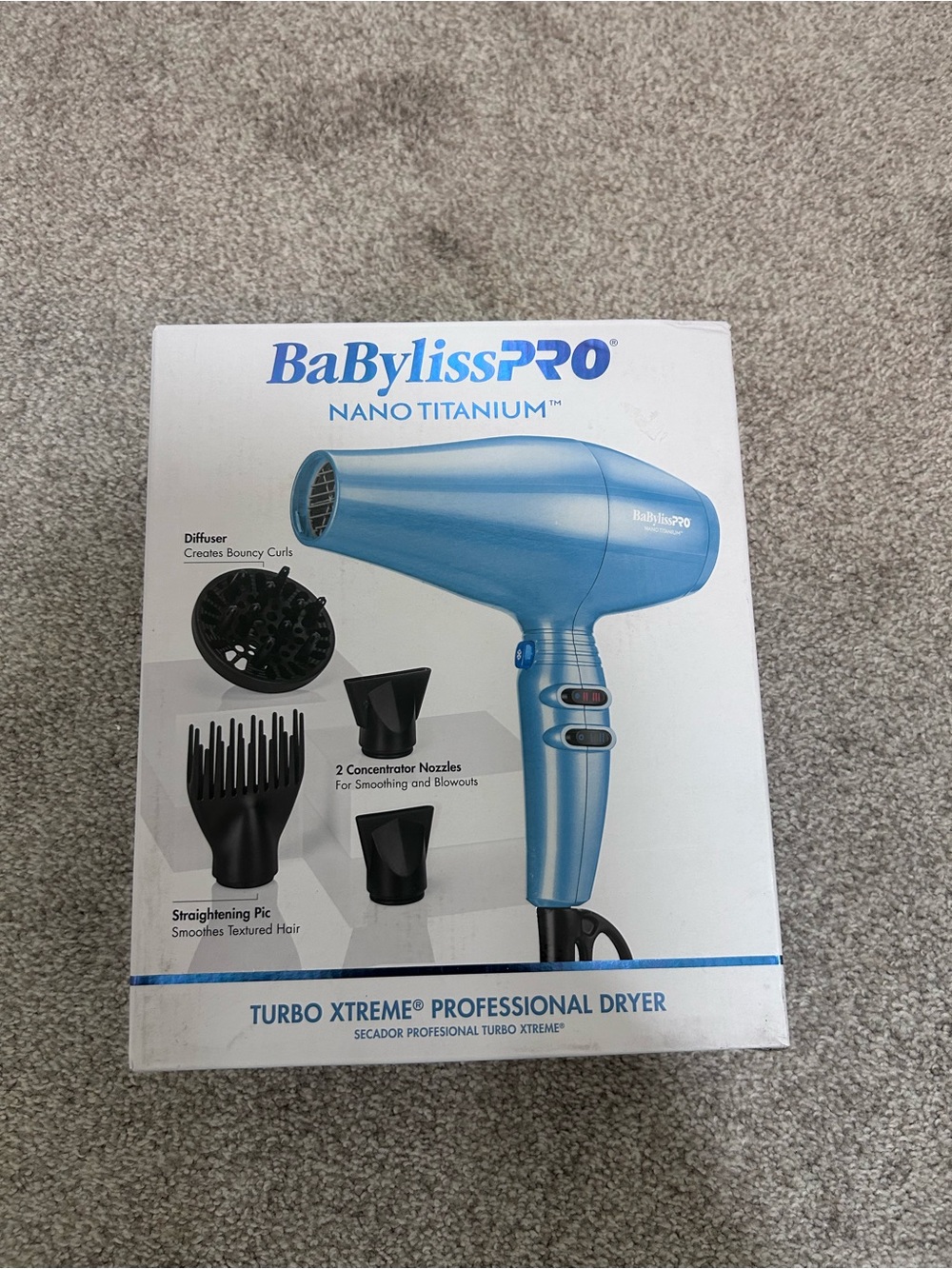 NIB Babyliss Pro Nano Titanium Ionic Professional DC Dryer